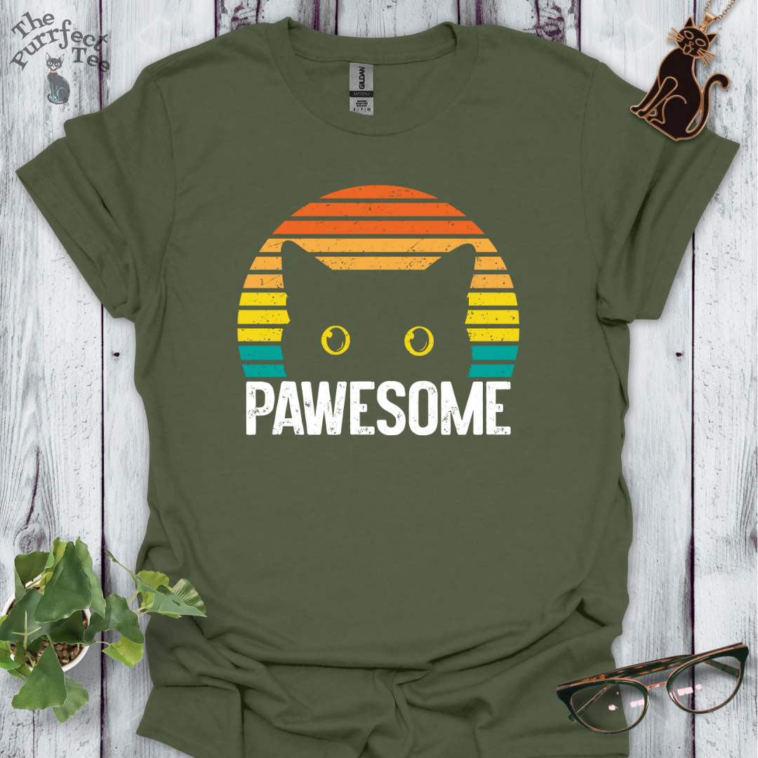 Pawesome cat t shirt