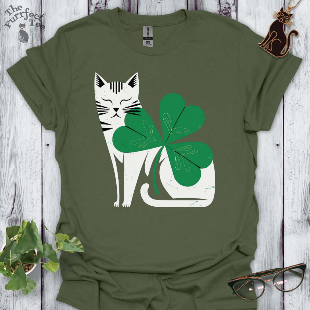 Shamrock and cat t-shirt