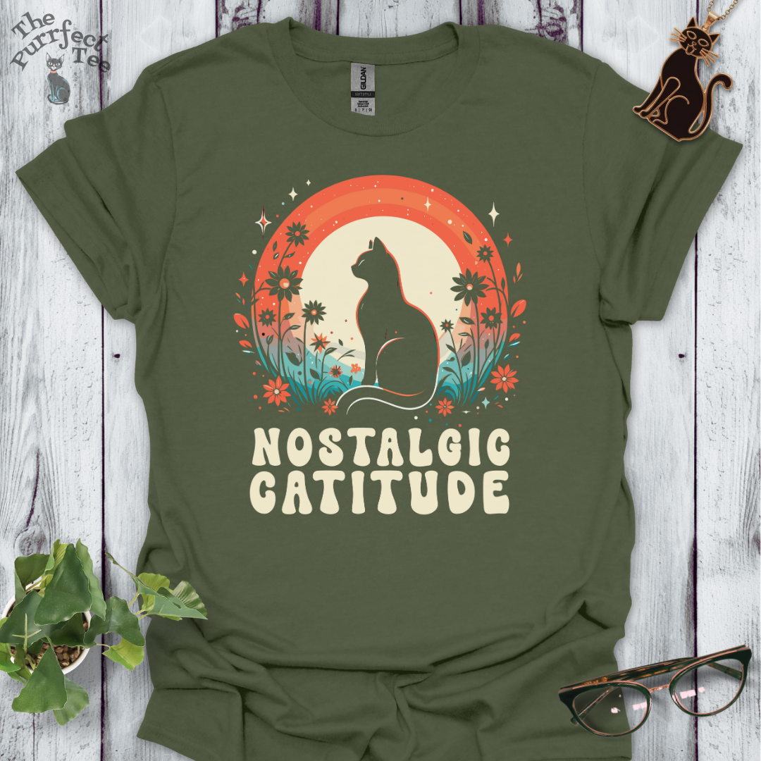 Nostalgic catitude cat t-shirt