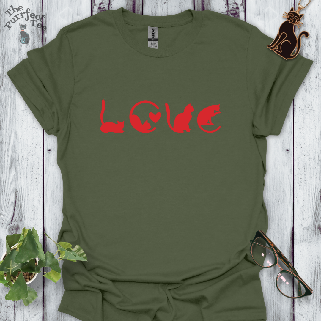 Cats as love red
