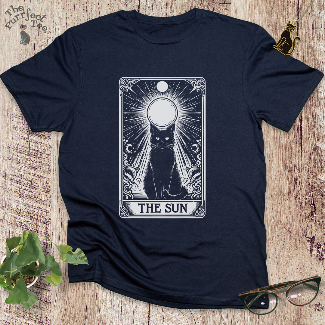 Tarot card sun cat t-shirt