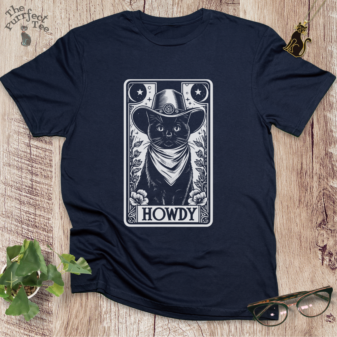 Tarot card cowboy cat t-shirt