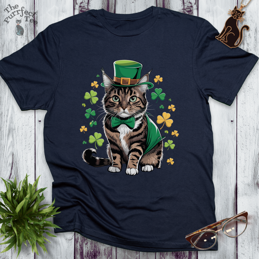 Shamrock tabby cat t-shirt