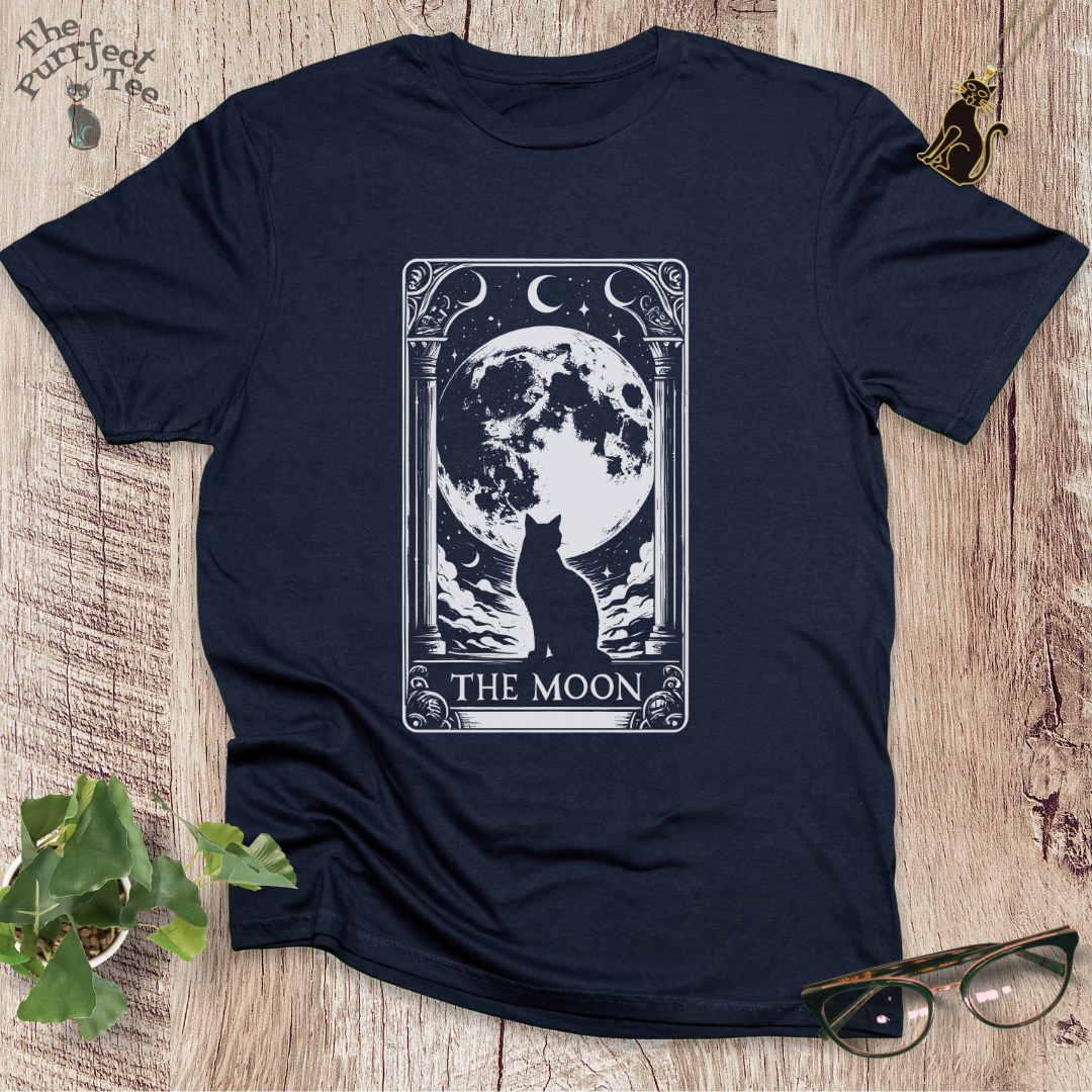 Tarot card moon cat t-shirt
