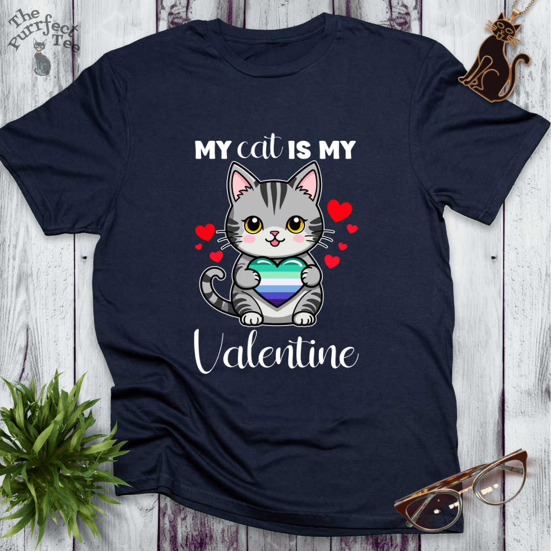 My cat is my valentine - gay men heart