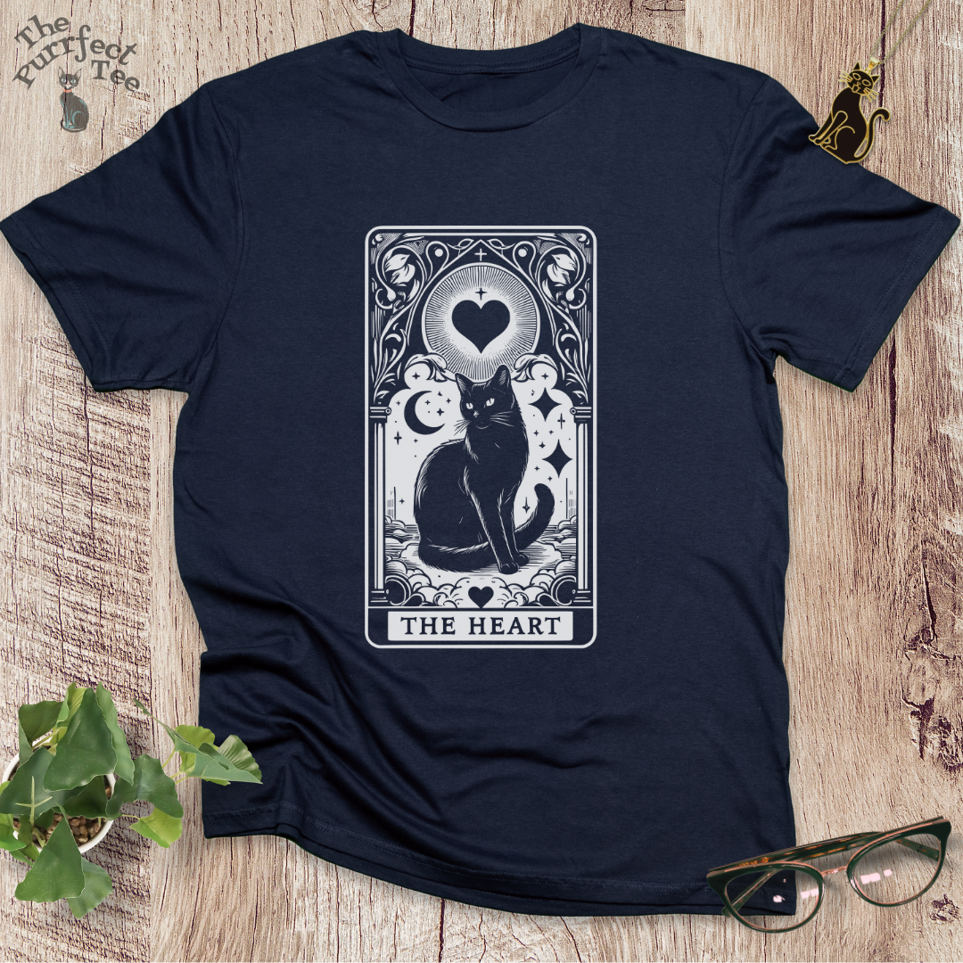 Tarot card heart cat t-shirt
