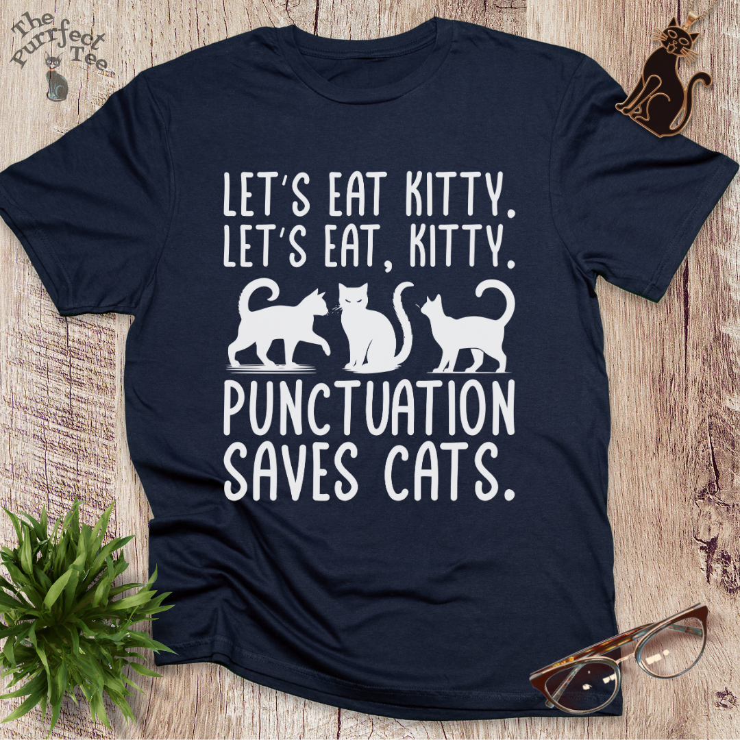 Let's eat, kitty cat t-shirt