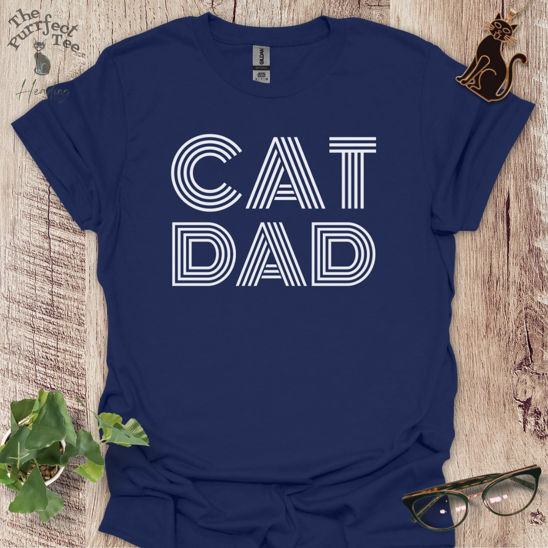 Cat dad lines cat t-shirt