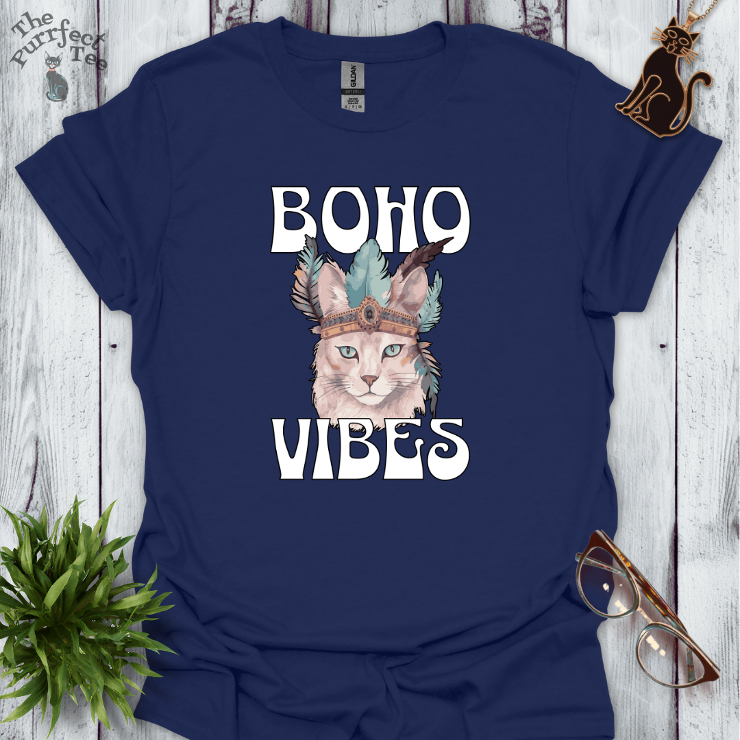 Boho vibes crown cat t-shirt