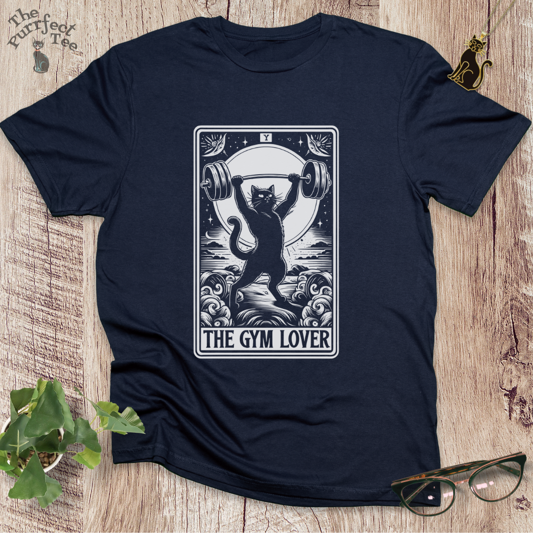 Tarot card gym cat t-shirt