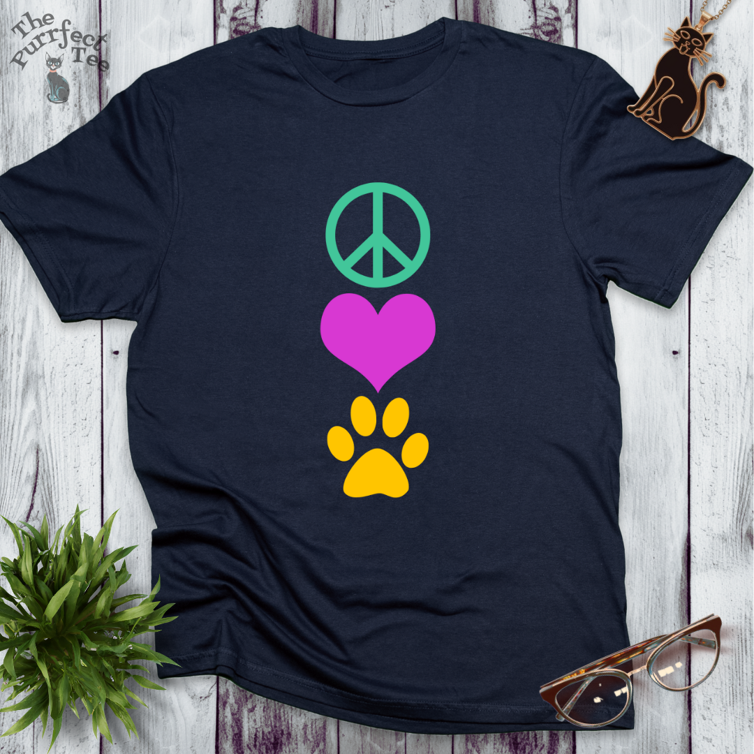 Peace love cat vertical multi