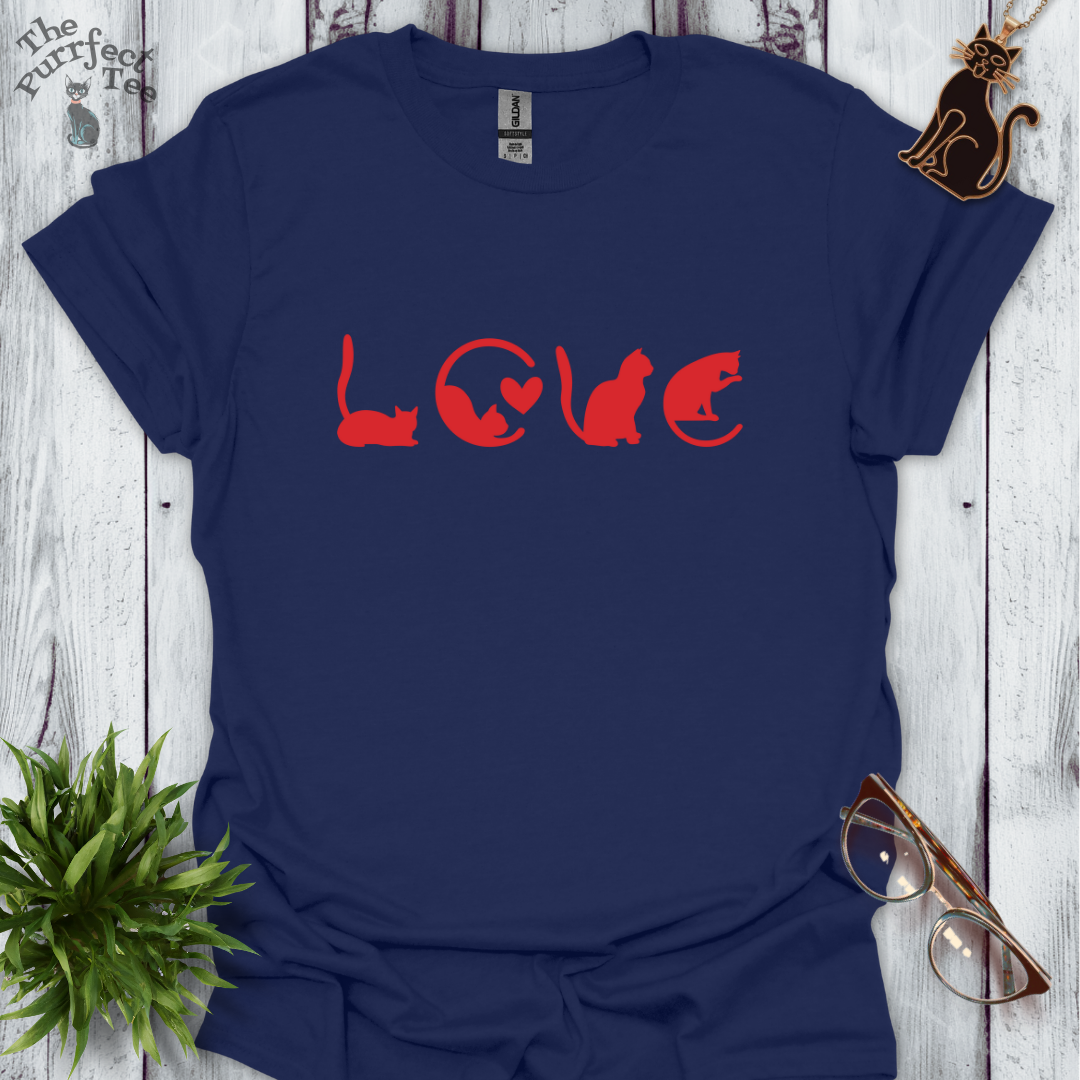Cats as love red