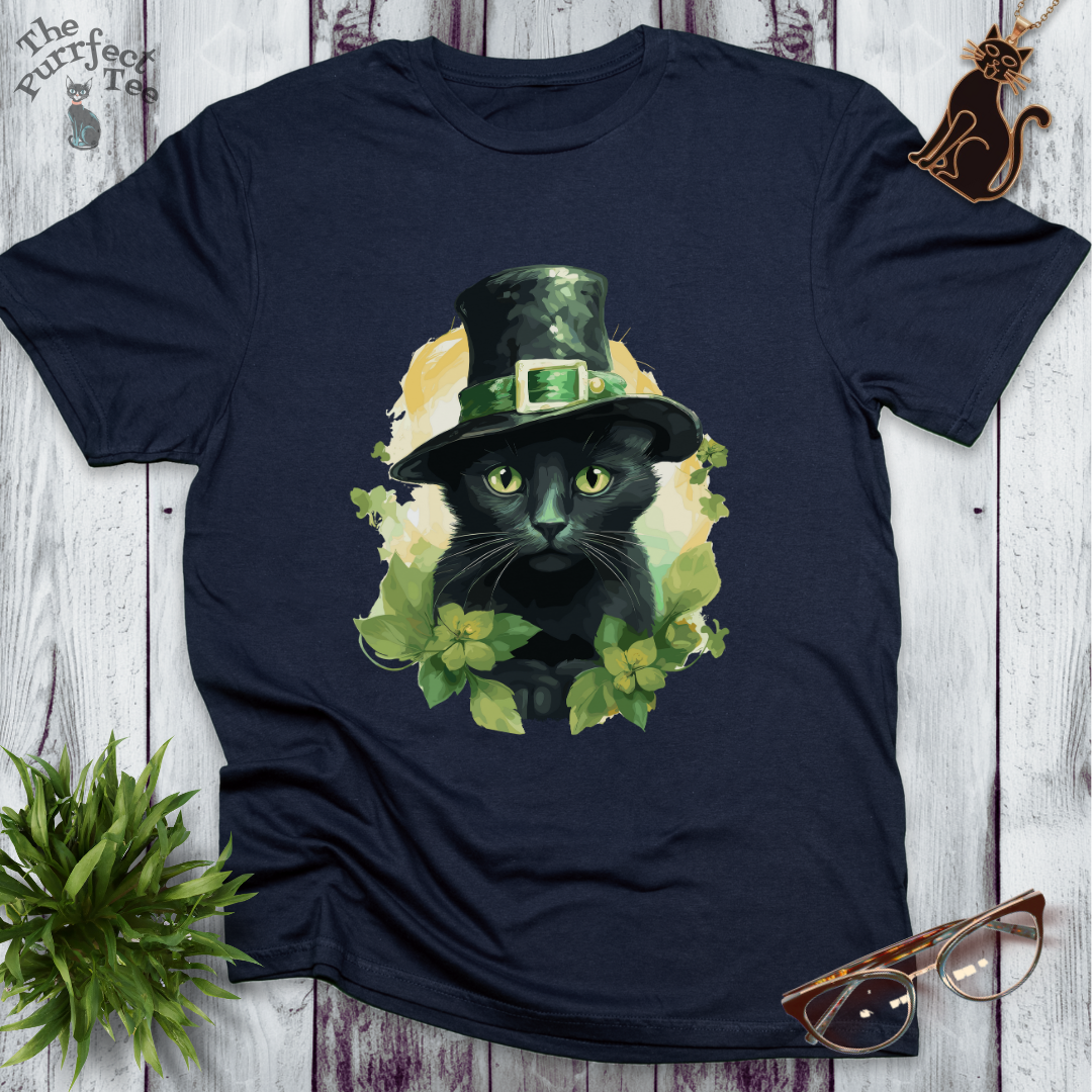 St. Patrick's Day black cat t-shirt