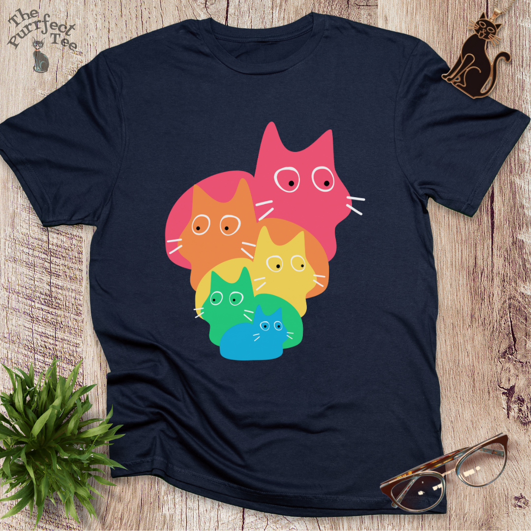 Rainbow loaves cat t-shirt