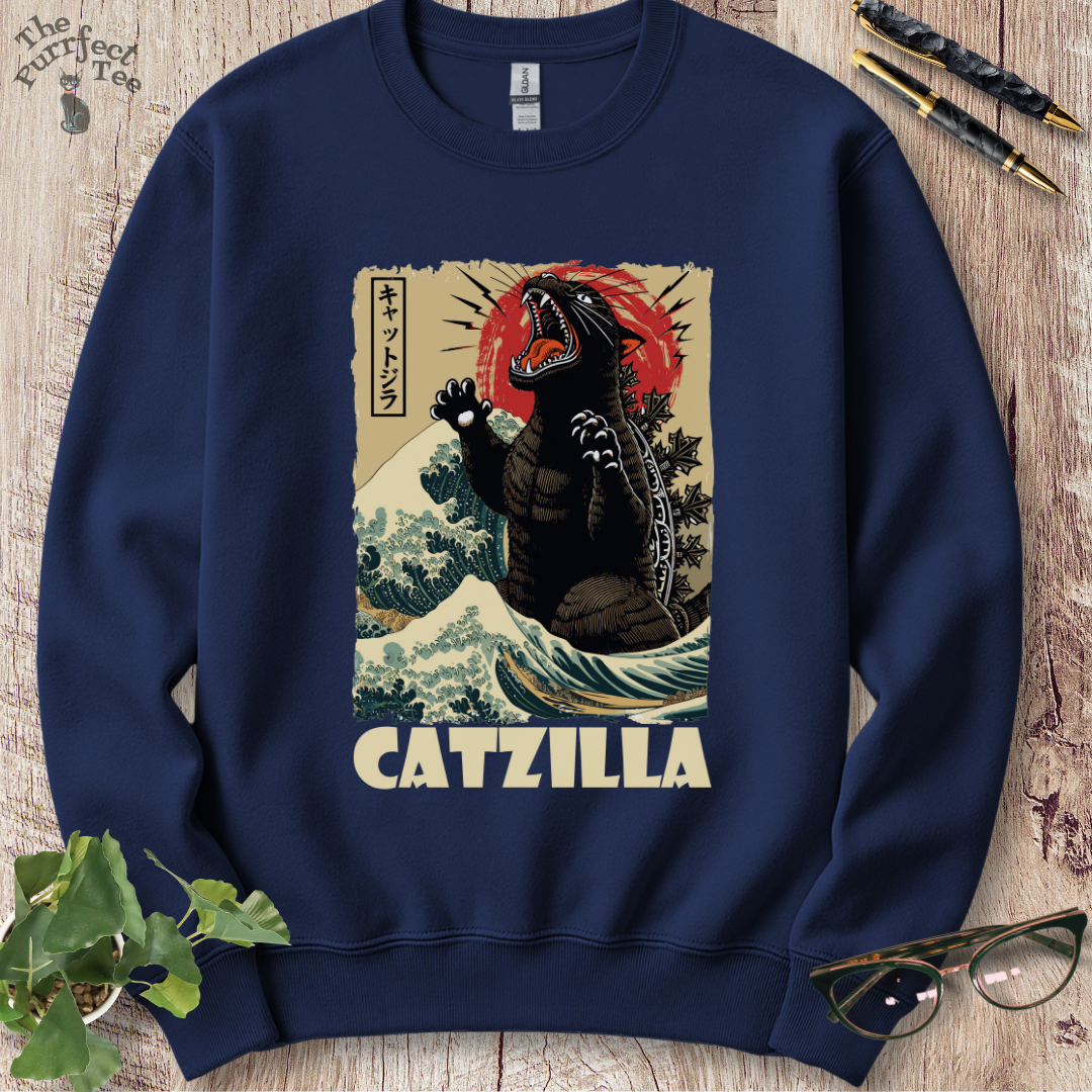 Catzilla Sweatshirt - Retro Inspired Quirky Design