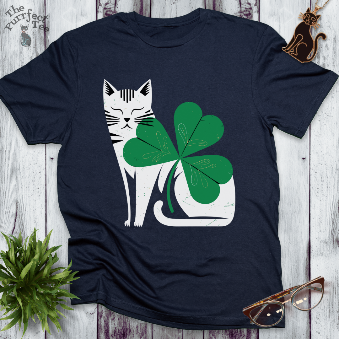Shamrock and cat t-shirt
