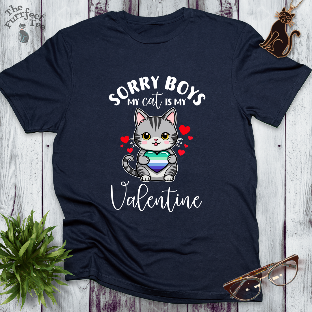 Sorry boys my cat is my valentine - gay men heart