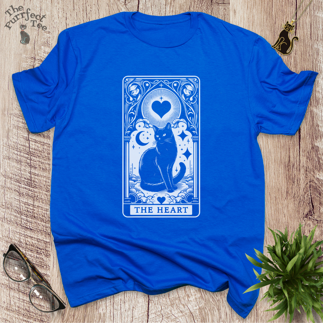 Tarot card heart cat t-shirt