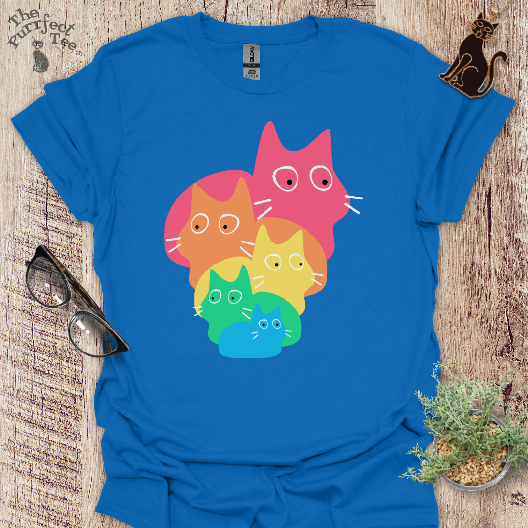 Rainbow loaves cat t-shirt