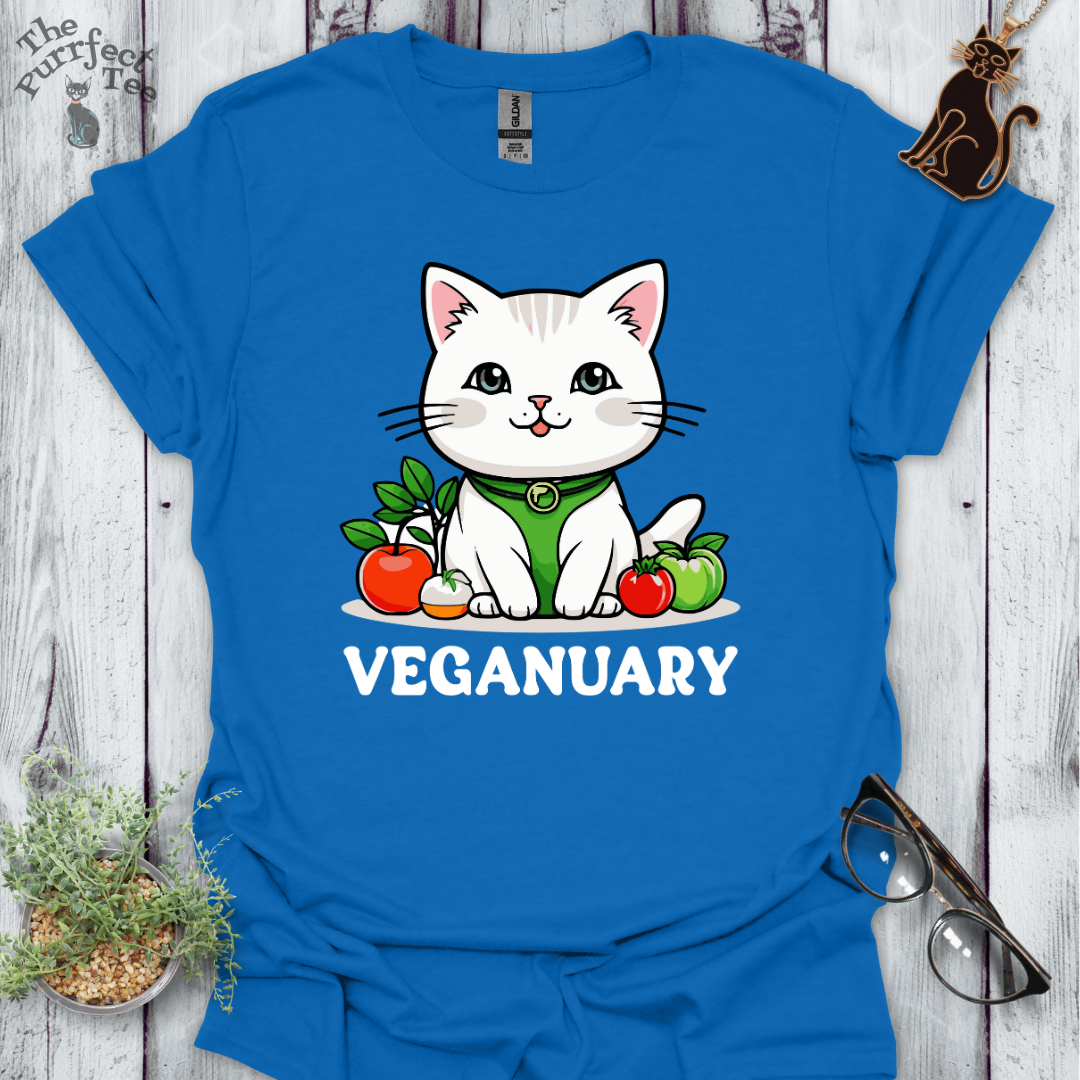 Veganuary white cat