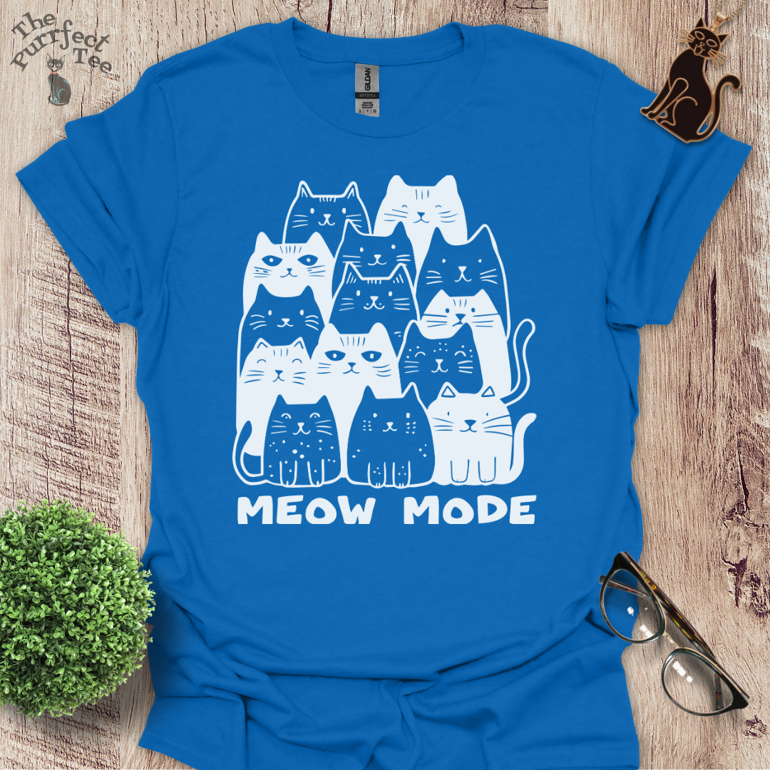 Meow mode cat t-shirt
