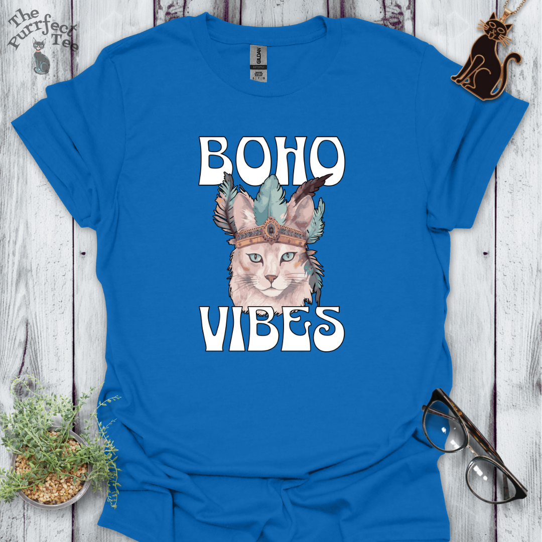 Boho vibes crown cat t-shirt
