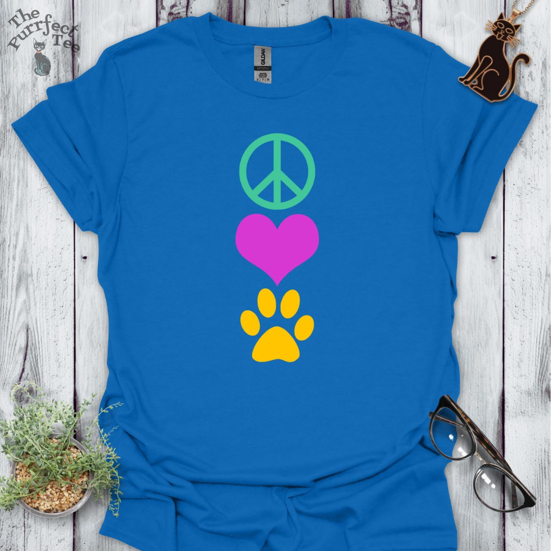 Peace love cat vertical multi