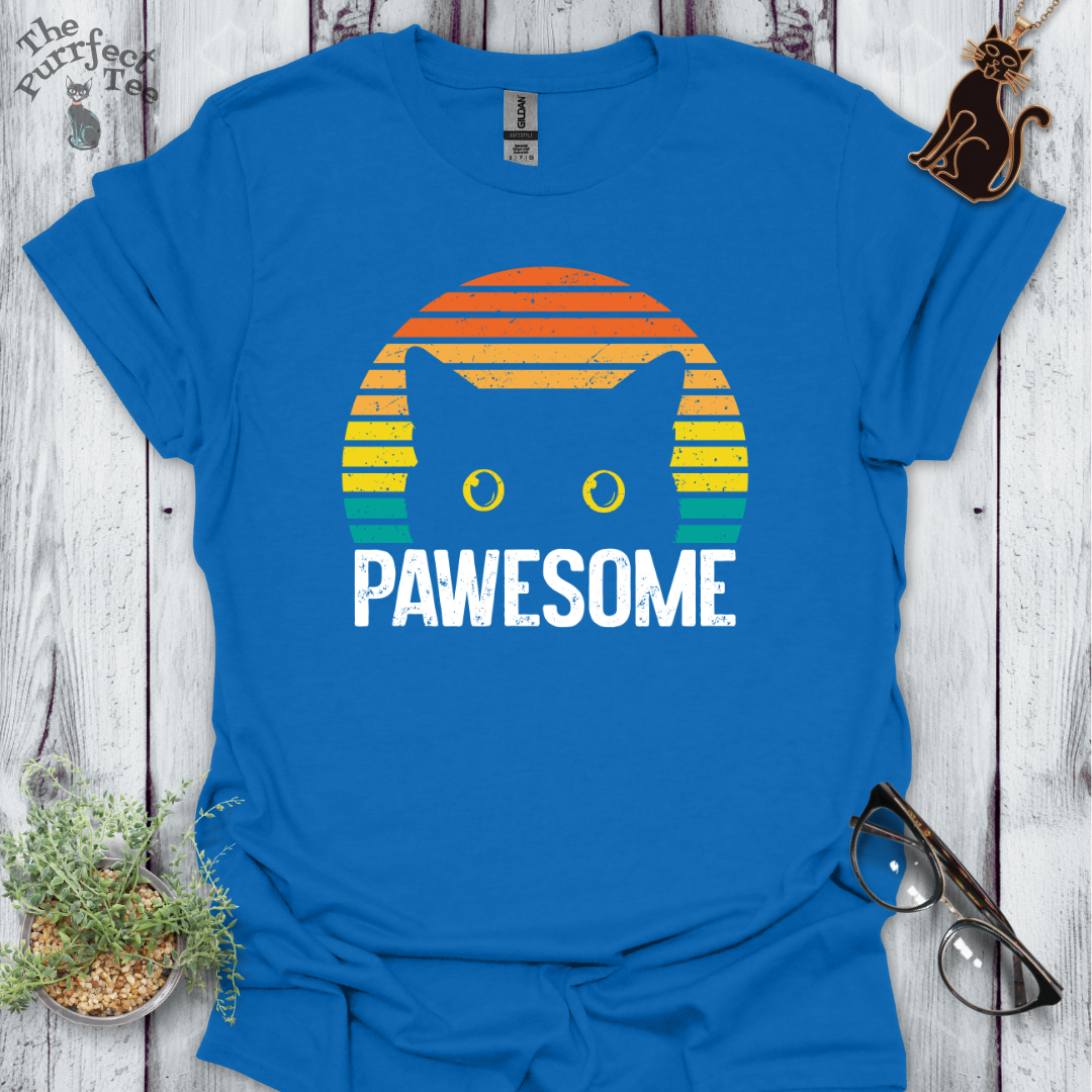 Pawesome cat t shirt