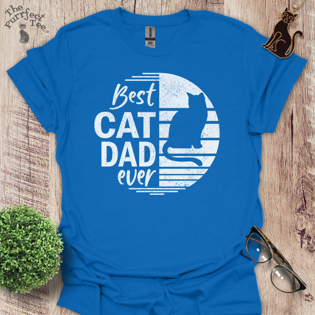 Best cat dad ever circle cat t-shirt