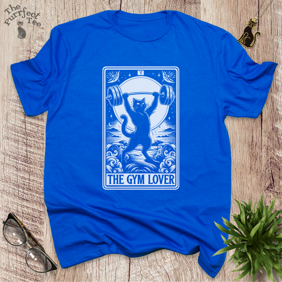 Tarot card gym cat t-shirt