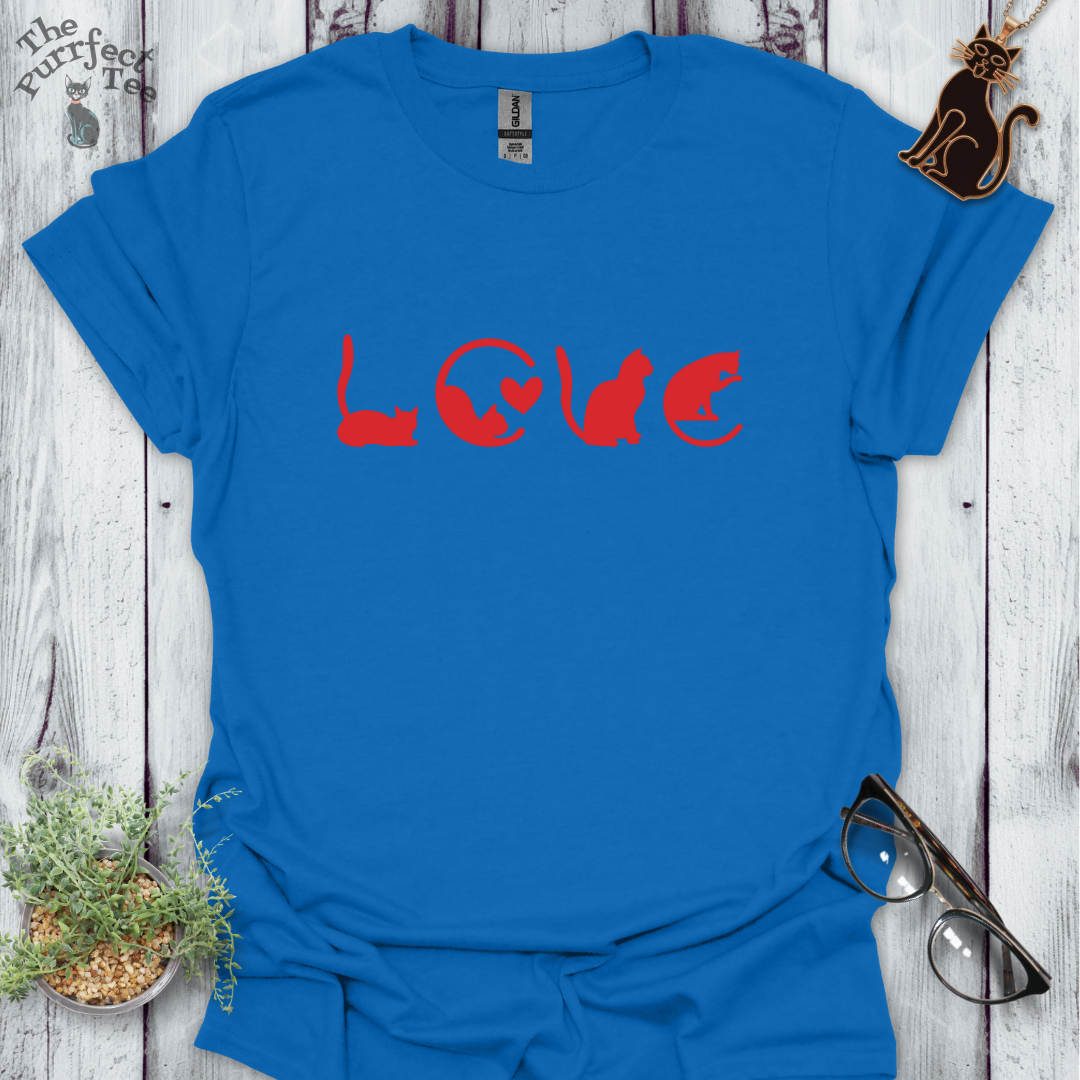 Cats as love red