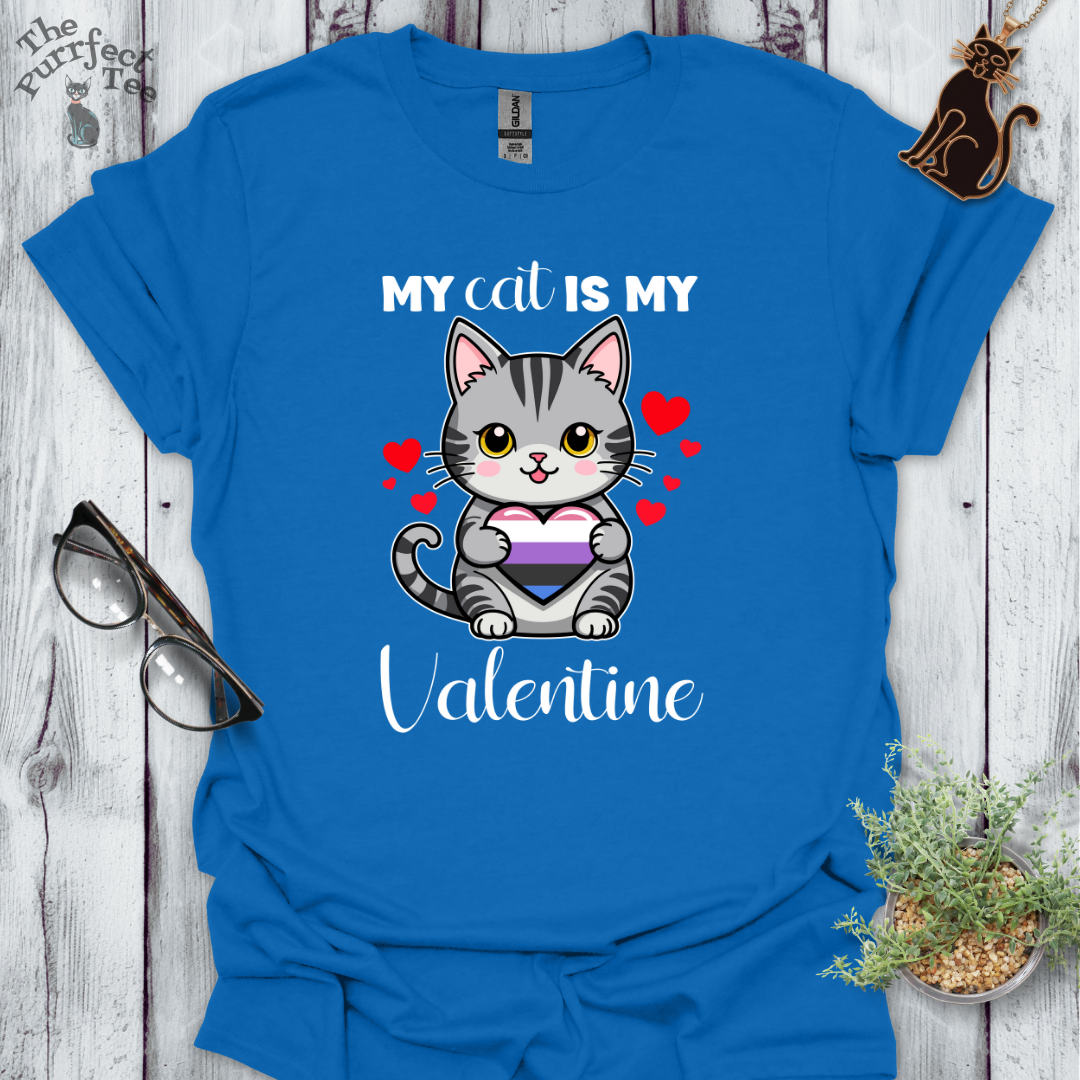 My cat is my valentine - genderfluid heart