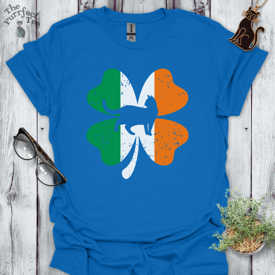 Irish flag shamrock cat t-shirt