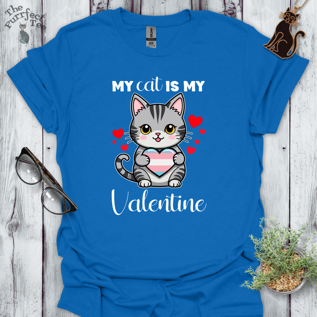 My cat is my valentine - trans heart