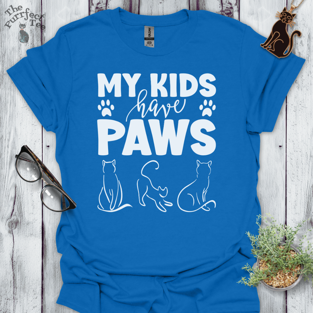 My kids have paws cat t-shirt