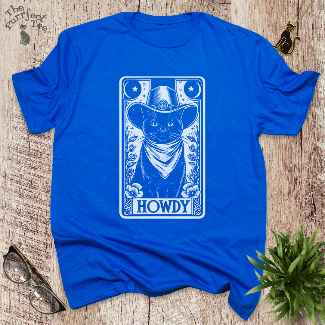 Tarot card cowboy cat t-shirt