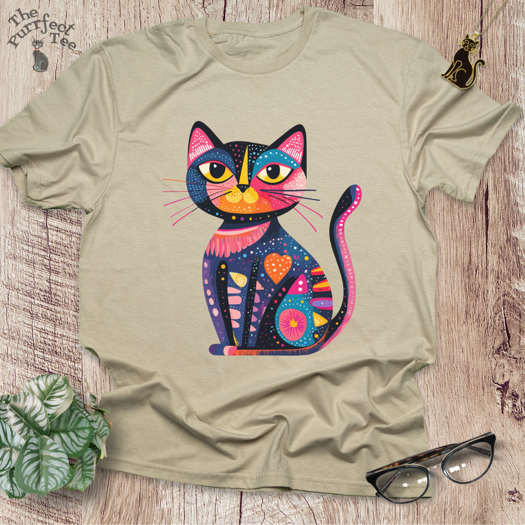 Colourful 1 cat t-shirt