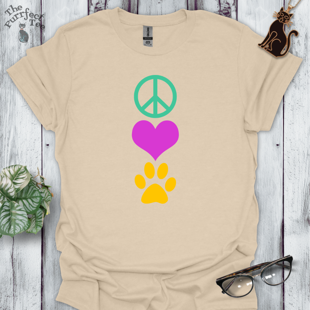 Peace love cat vertical multi