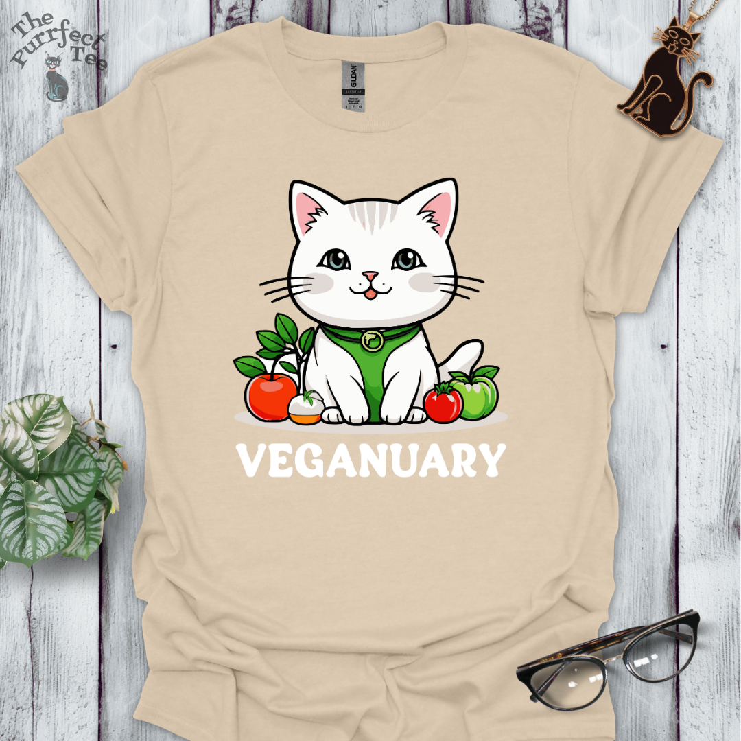 Veganuary white cat