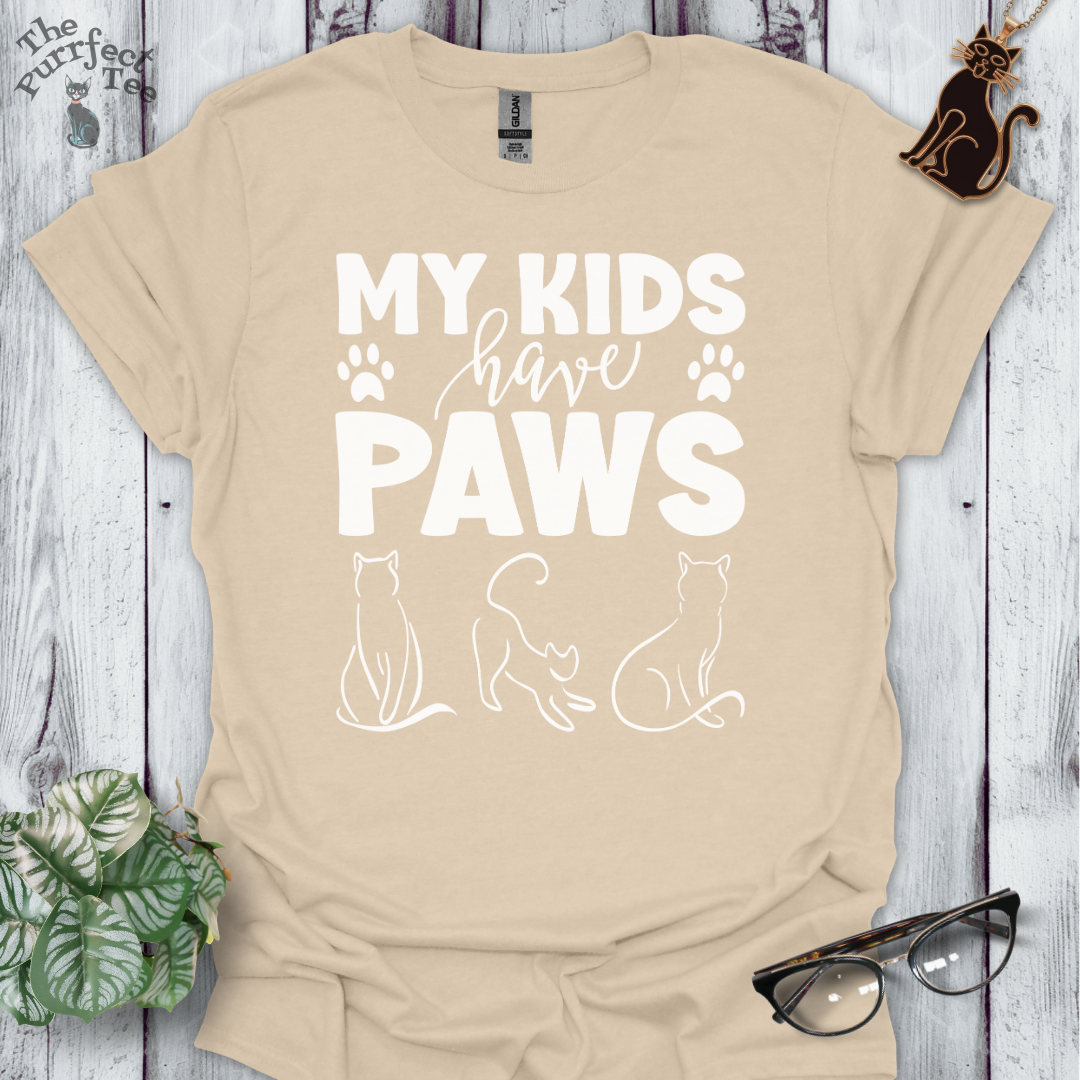 My kids have paws cat t-shirt