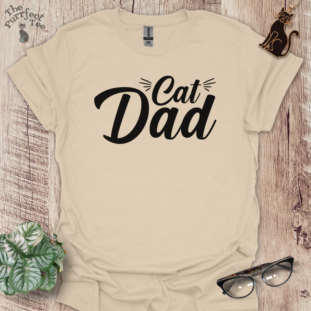 Cat dad whiskers cat t-shirt