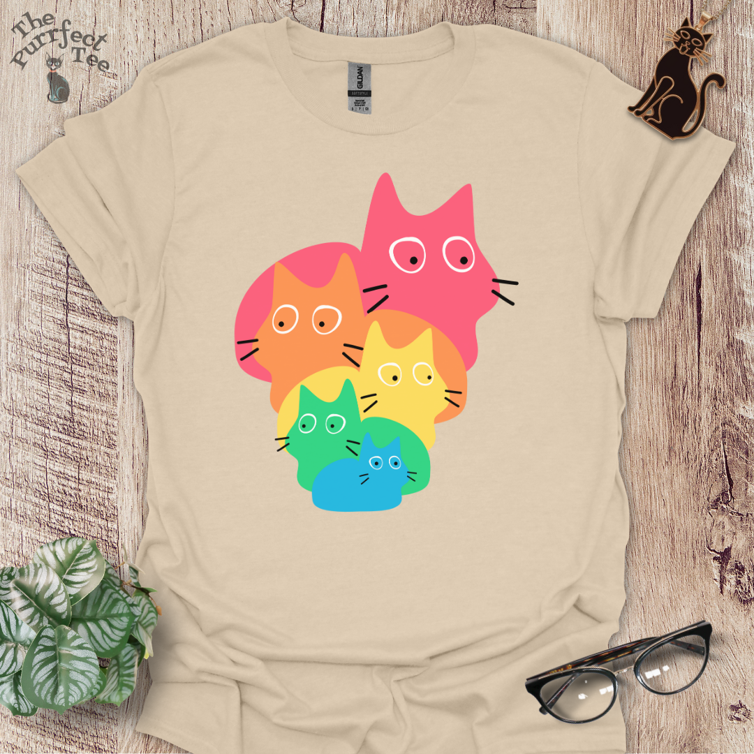 Rainbow loaves cat t-shirt