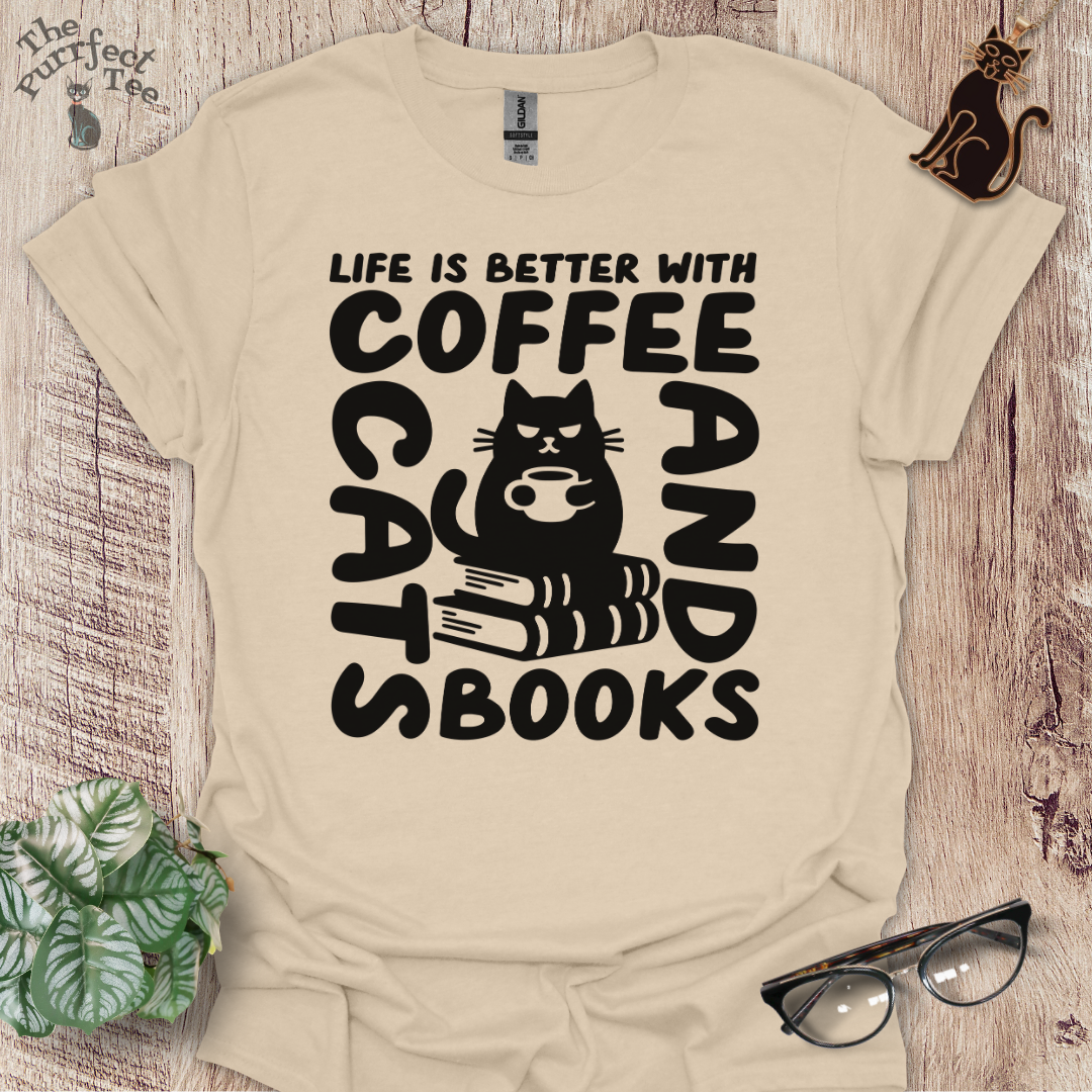 Life is better with cat t-shirt