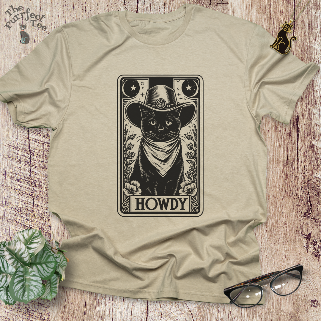 Tarot card cowboy cat t-shirt