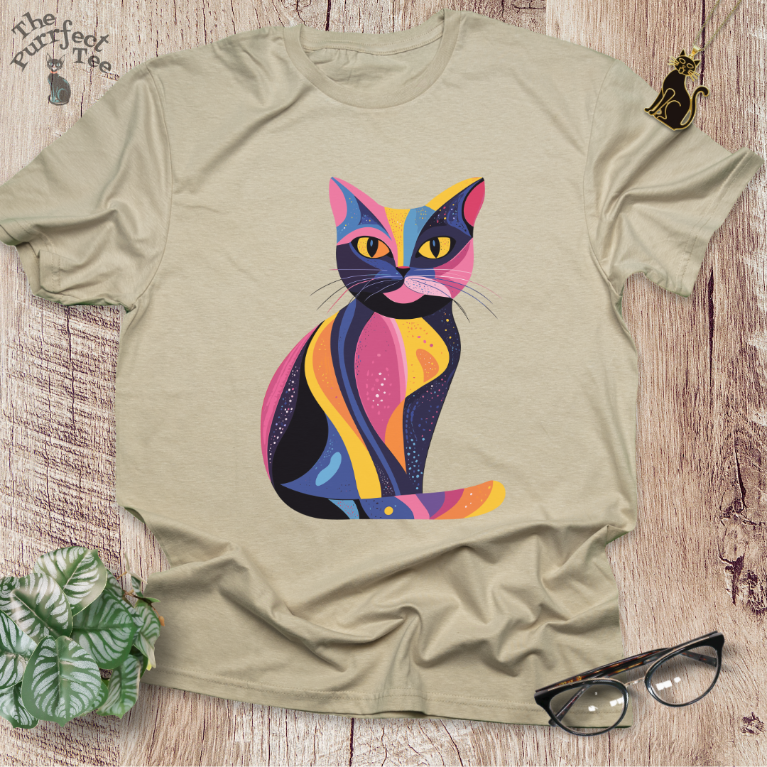 Colourful 2 cat t-shirt