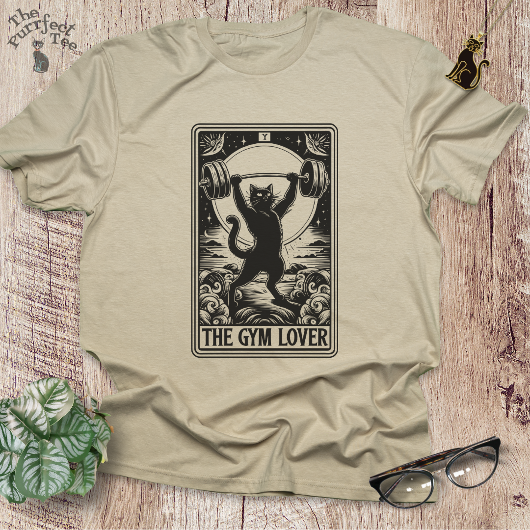 Tarot card gym cat t-shirt