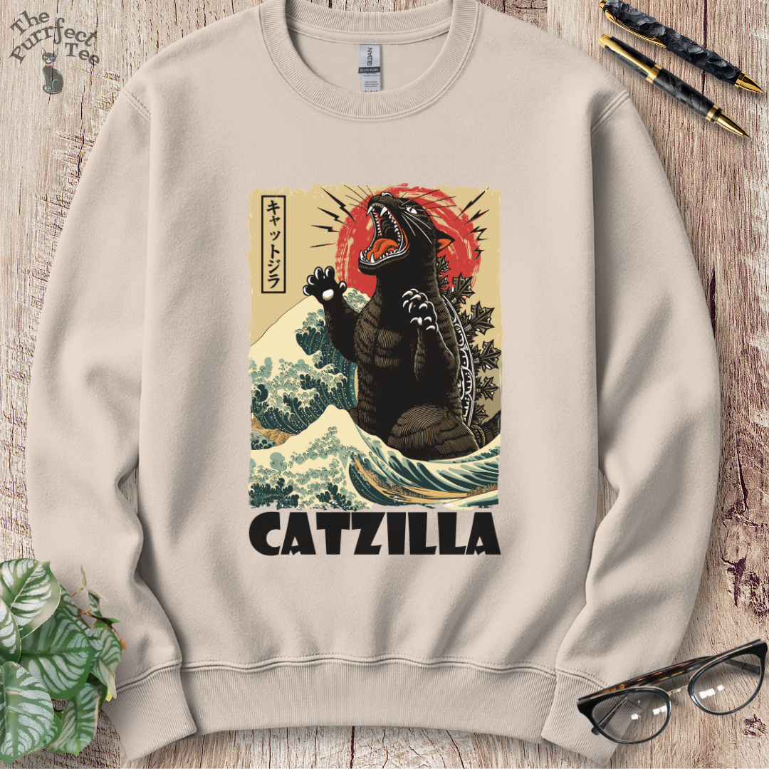 Catzilla Sweatshirt - Retro Inspired Quirky Design