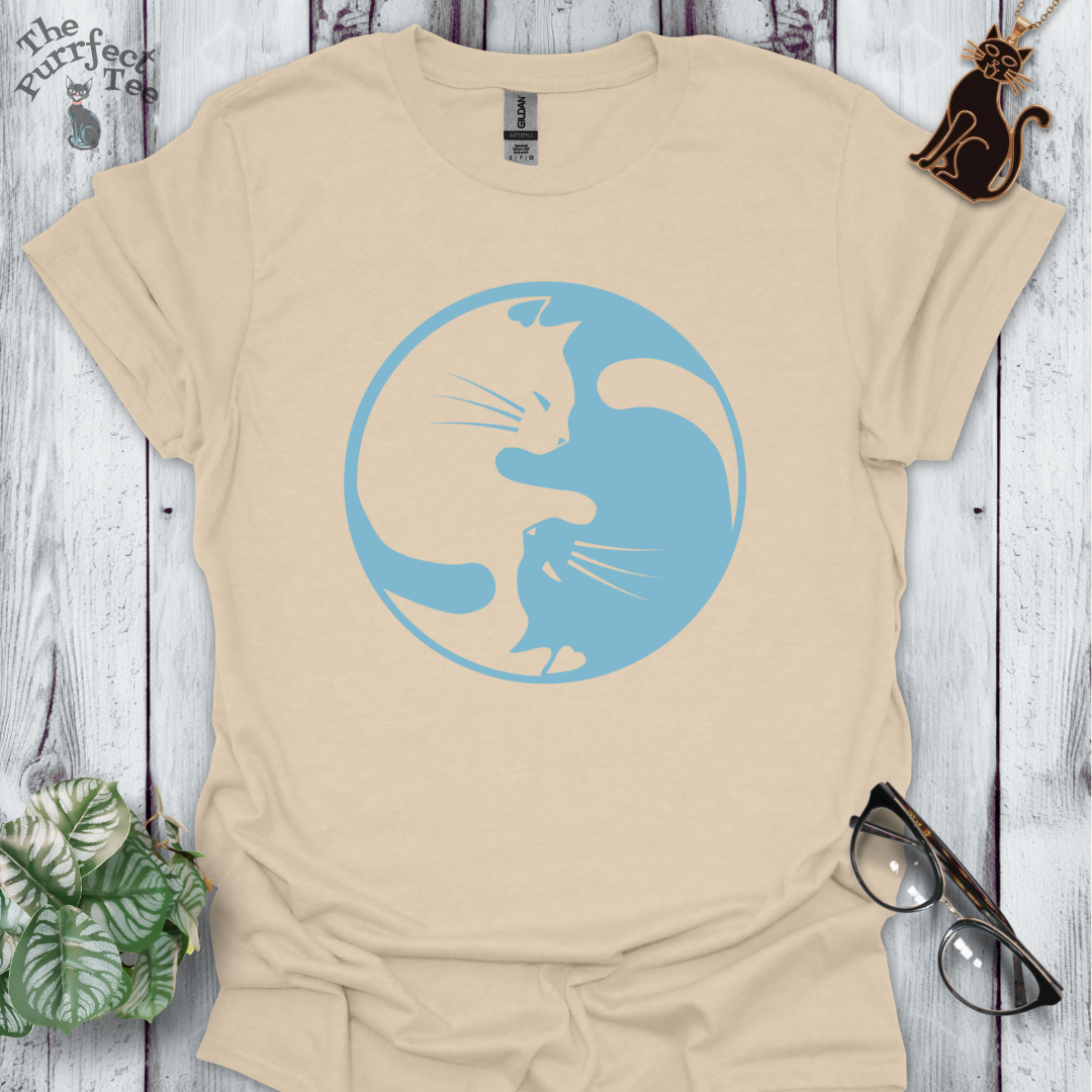 Cat yin yang blue