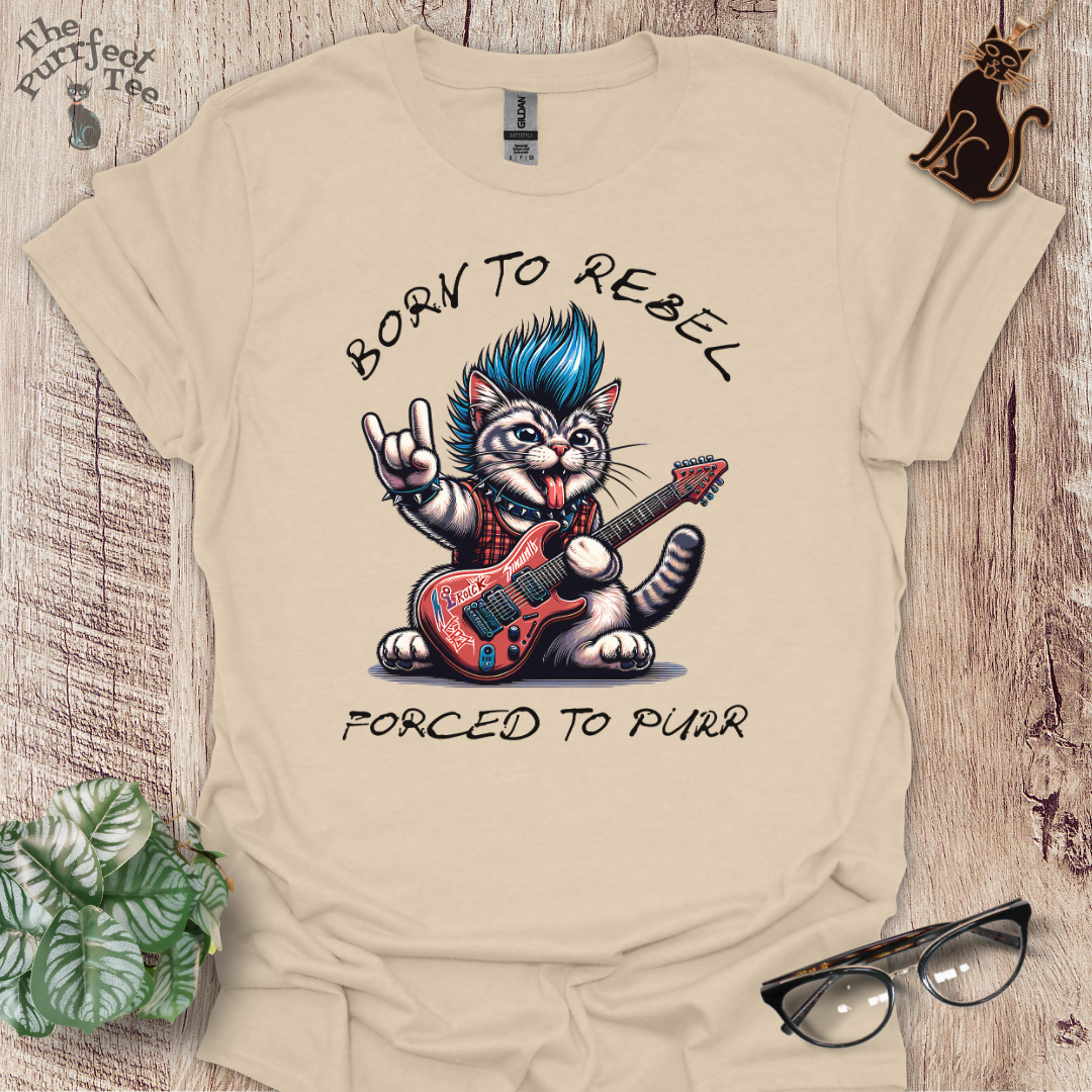 Born to rebel cat t-shirt