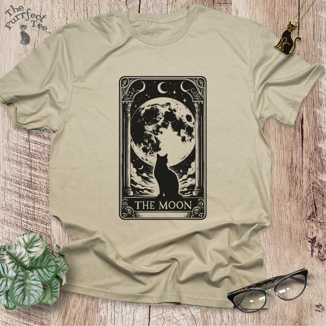Tarot card moon cat t-shirt